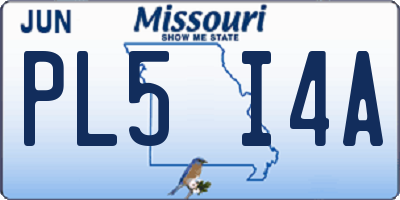 MO license plate PL5I4A