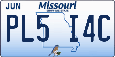 MO license plate PL5I4C