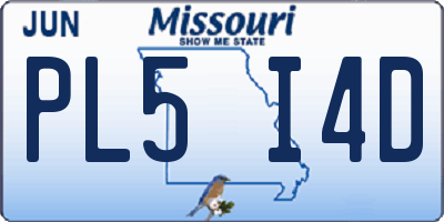 MO license plate PL5I4D