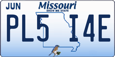 MO license plate PL5I4E