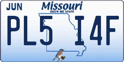 MO license plate PL5I4F