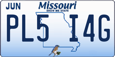 MO license plate PL5I4G