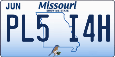 MO license plate PL5I4H