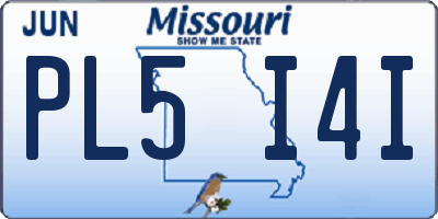 MO license plate PL5I4I
