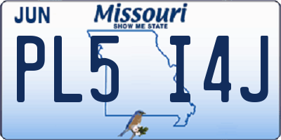MO license plate PL5I4J