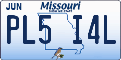 MO license plate PL5I4L