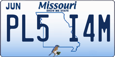 MO license plate PL5I4M