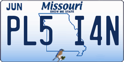 MO license plate PL5I4N