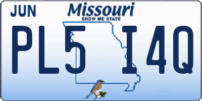 MO license plate PL5I4Q