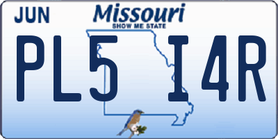 MO license plate PL5I4R