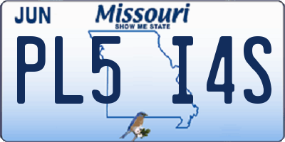 MO license plate PL5I4S