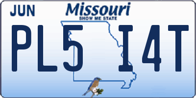 MO license plate PL5I4T
