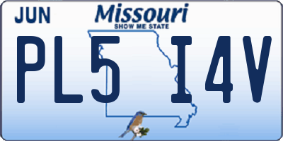 MO license plate PL5I4V