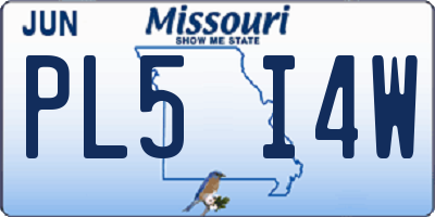 MO license plate PL5I4W