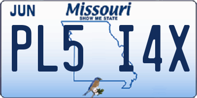 MO license plate PL5I4X
