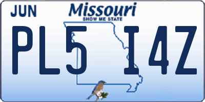 MO license plate PL5I4Z