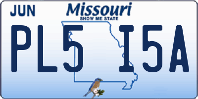 MO license plate PL5I5A