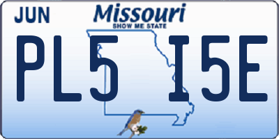 MO license plate PL5I5E