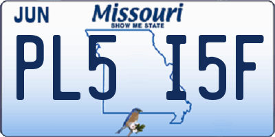 MO license plate PL5I5F