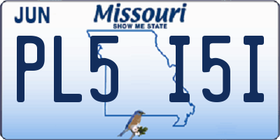 MO license plate PL5I5I