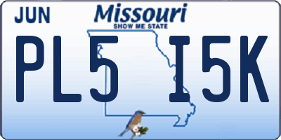 MO license plate PL5I5K