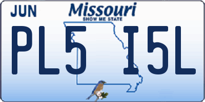 MO license plate PL5I5L