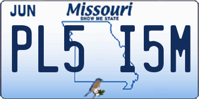 MO license plate PL5I5M
