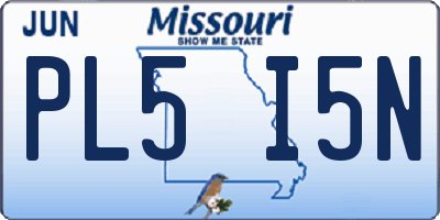 MO license plate PL5I5N