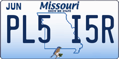 MO license plate PL5I5R