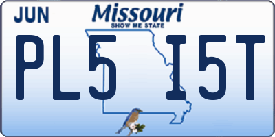 MO license plate PL5I5T