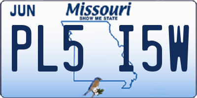 MO license plate PL5I5W
