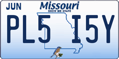 MO license plate PL5I5Y