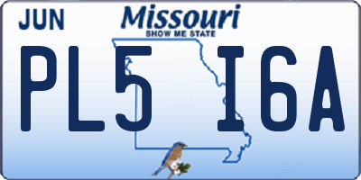 MO license plate PL5I6A