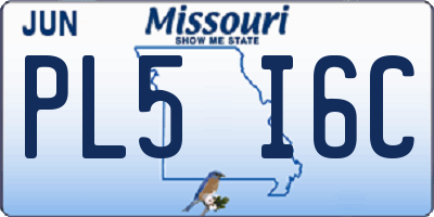 MO license plate PL5I6C
