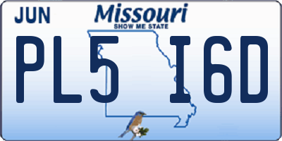 MO license plate PL5I6D