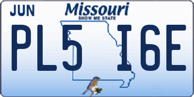 MO license plate PL5I6E