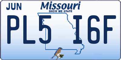 MO license plate PL5I6F