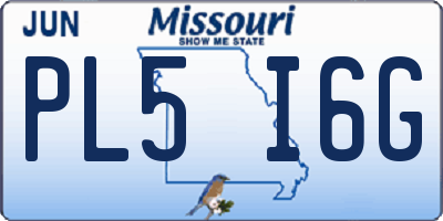 MO license plate PL5I6G