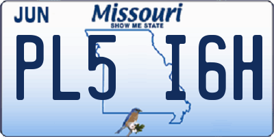 MO license plate PL5I6H