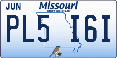 MO license plate PL5I6I