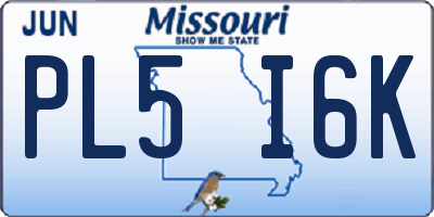 MO license plate PL5I6K