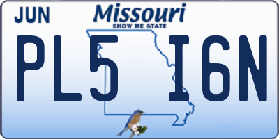 MO license plate PL5I6N