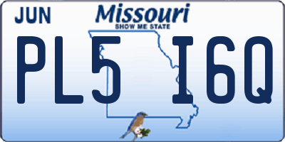 MO license plate PL5I6Q