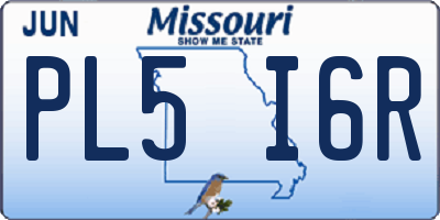 MO license plate PL5I6R