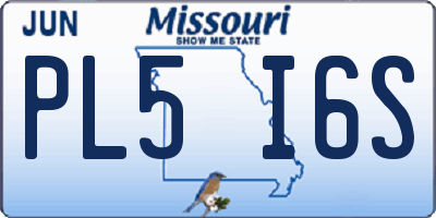 MO license plate PL5I6S