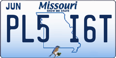MO license plate PL5I6T