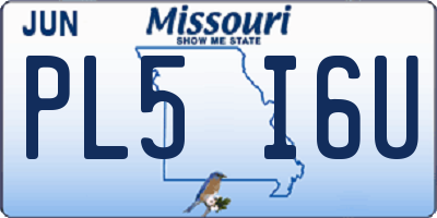 MO license plate PL5I6U