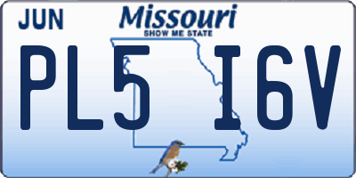 MO license plate PL5I6V