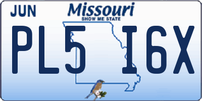 MO license plate PL5I6X