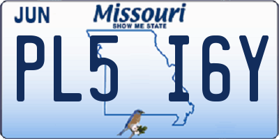 MO license plate PL5I6Y